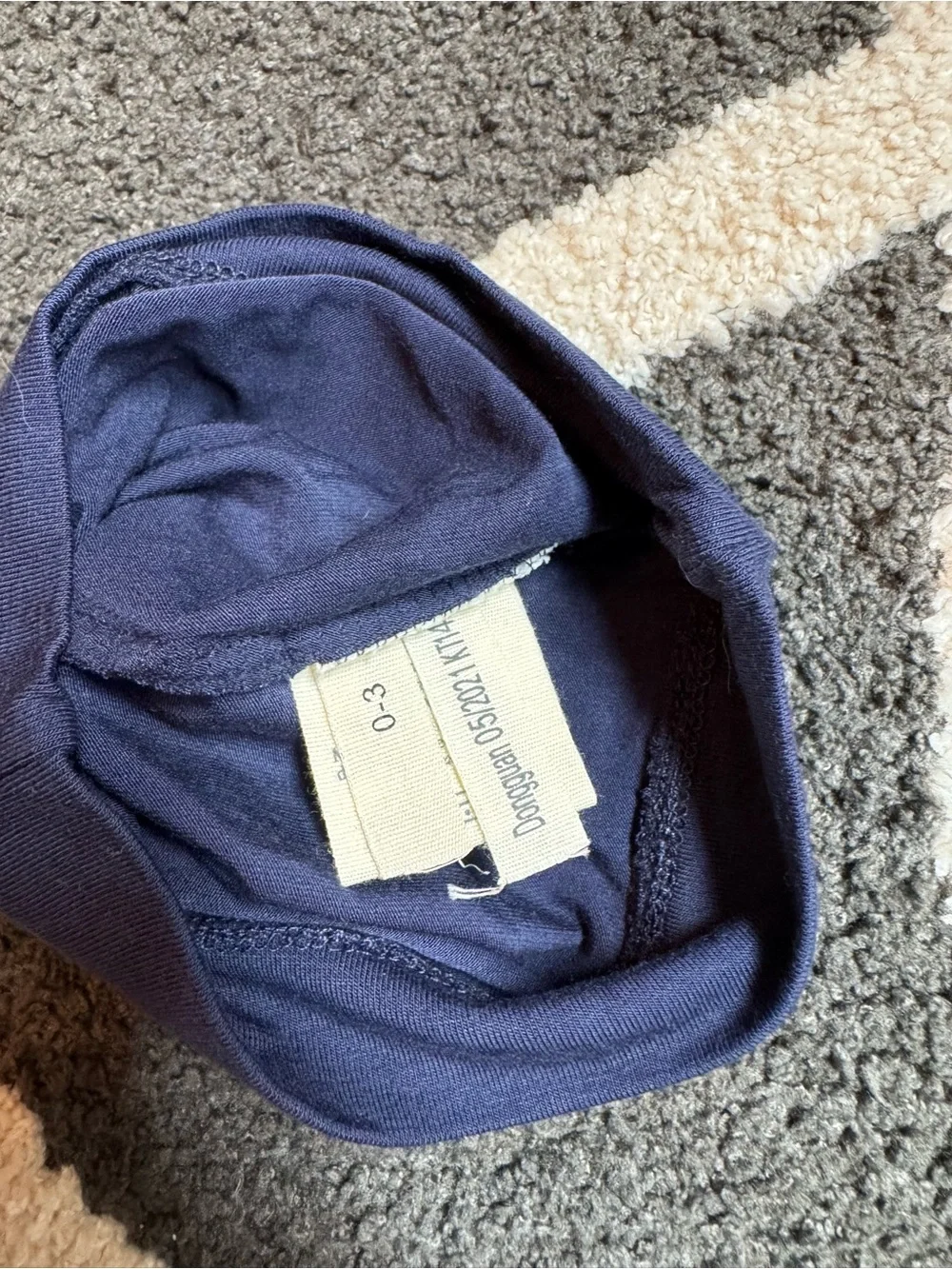 Baby 0-3 m Knot Beanie Trio - White, Light Blue & Navy